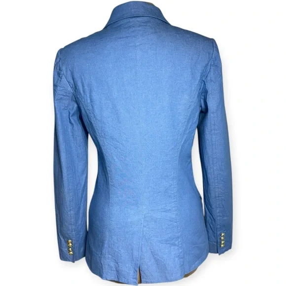 DEREK LAM 10 CROSBY
Rodeo Double-Breasted Stretch-Cotton Light Blue Denim Blazer - Picture 5 of 10